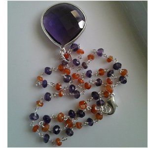 COPY - carnelian necklace, 17 inches long. 14.00